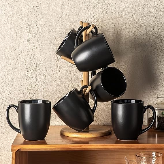 AmorArc 16oz Coffee Mugs Set of 6, Large Ceramic Coffee Mugs