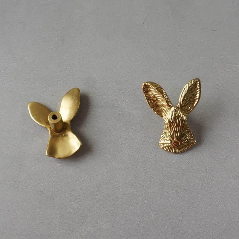 Unique Bunny Solid Brass Hardware Cabinet Knobs
