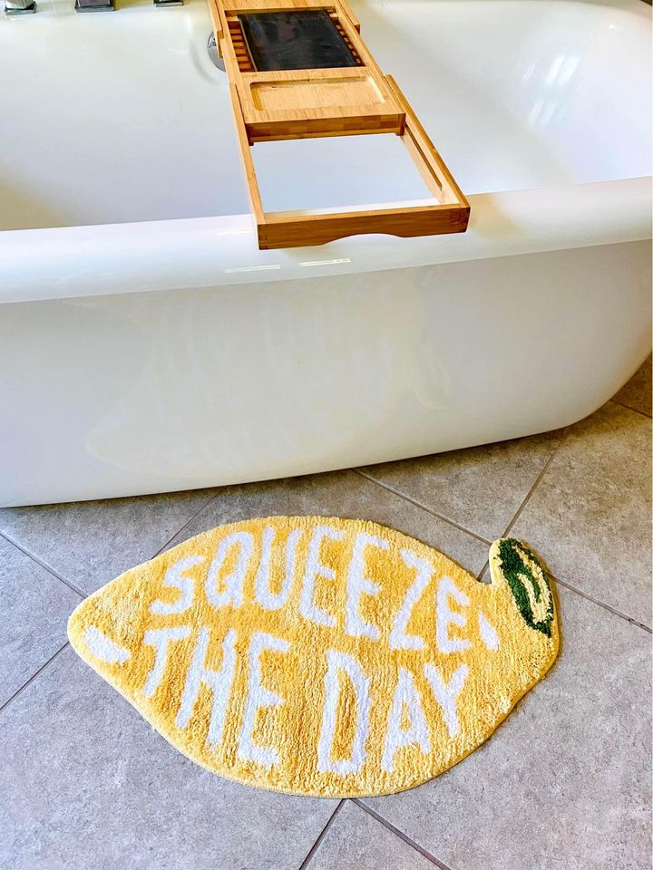 Squeeze The Day Cute Lemon Shape Bath Mat