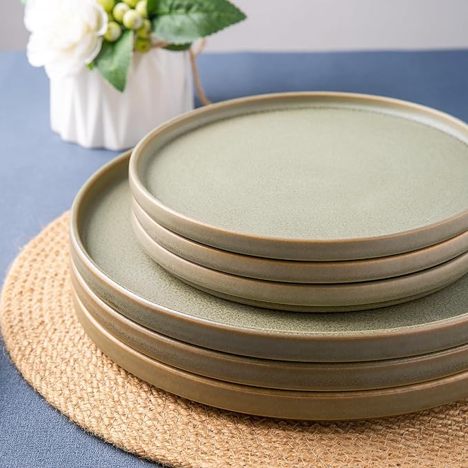 AmorArc Stoneware Dinner Plates Matte Glaze