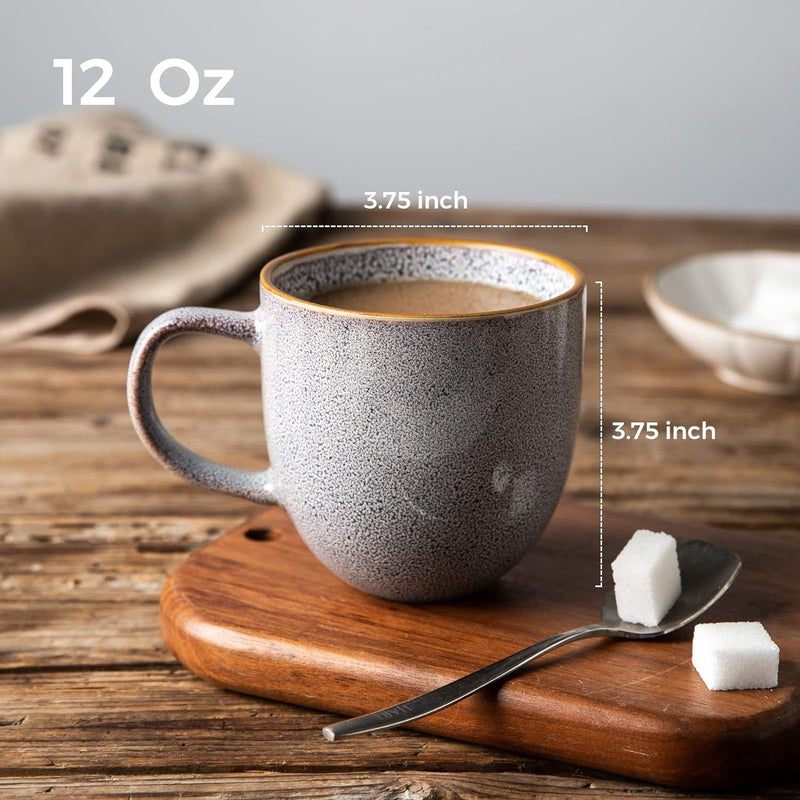 Amorarc 12oz Ceramic Coffee Mugs - Set of 6