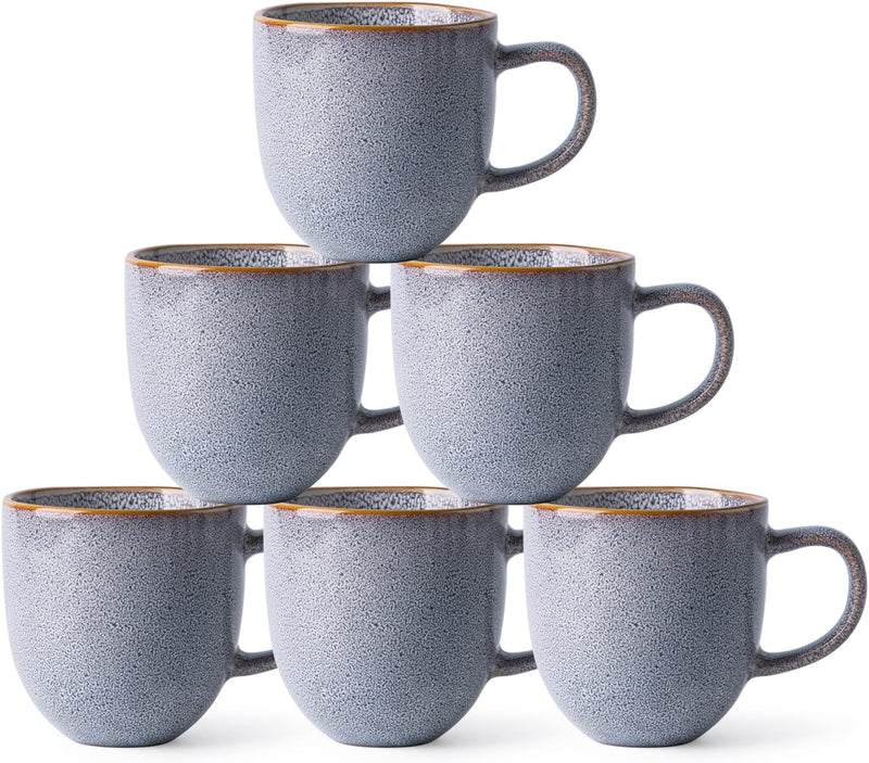 Amorarc 12oz Ceramic Coffee Mugs - Set of 6