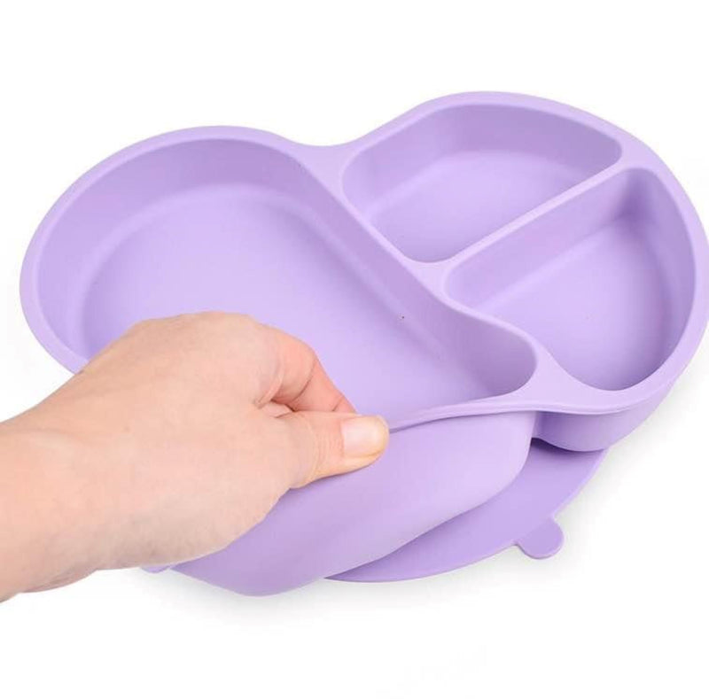 Cute Silicone Kids Dining Set - Suction Plate with Lid
