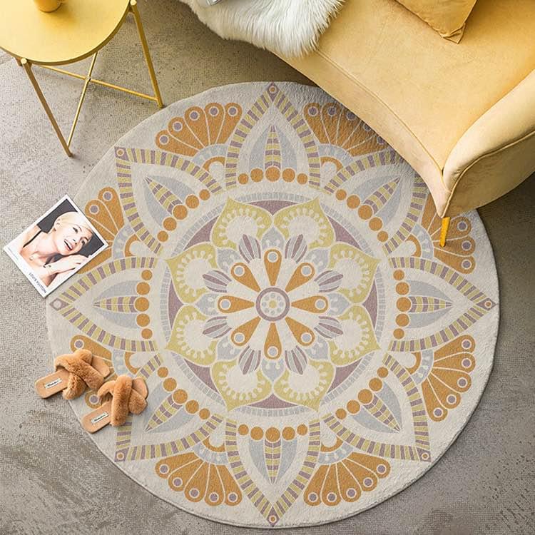 Modern Moroccan-Style Round Area Rug