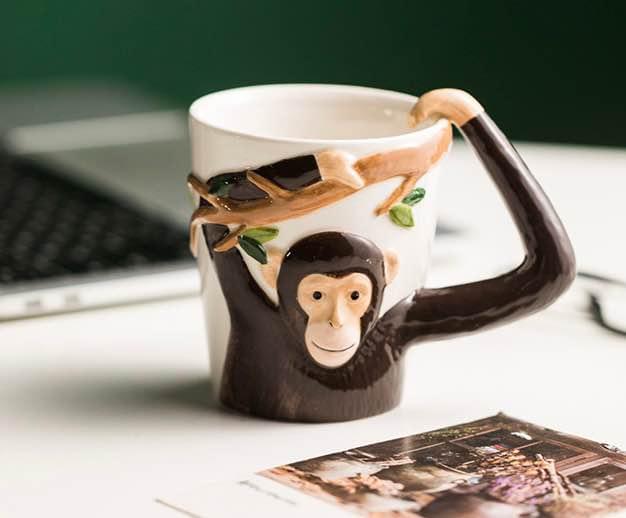 3D Monkey Mug with Arm Handle