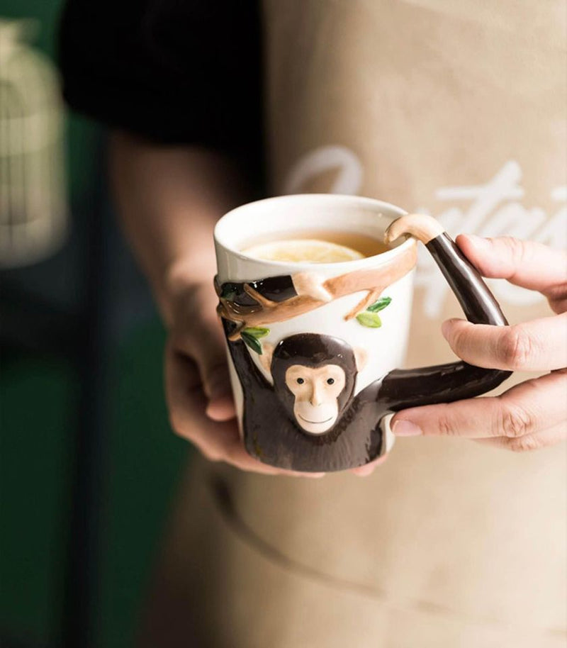 3D Monkey Mug with Arm Handle