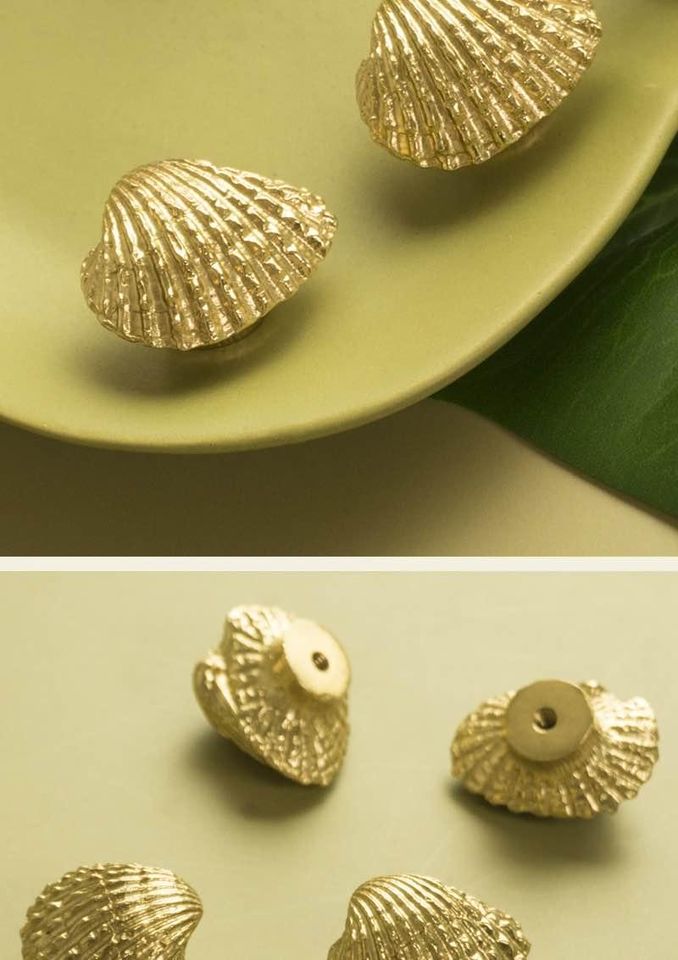 Seashells Solid Brass Cabinet Pulls