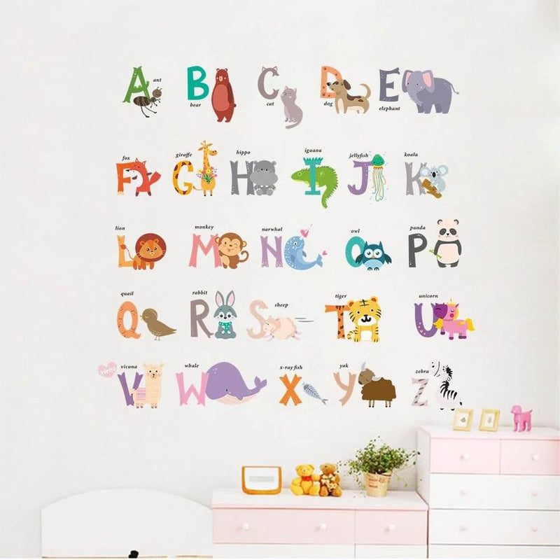 Animal Alphabet Kids Room Wall Stickers