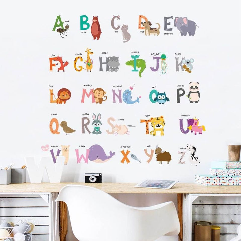 Animal Alphabet Kids Room Wall Stickers