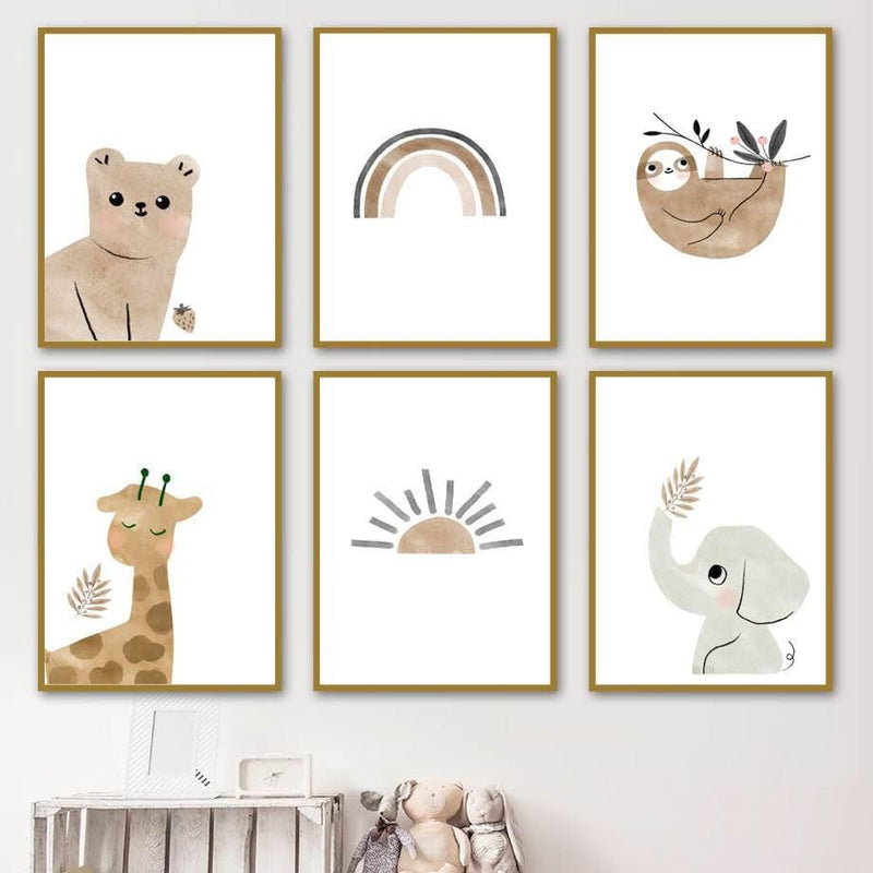 Animals Canvas Poster Wall Decals