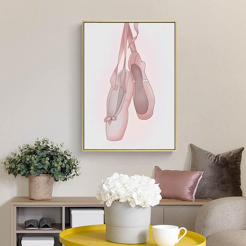 Ballerina Framed Canvas Art for Girls Room