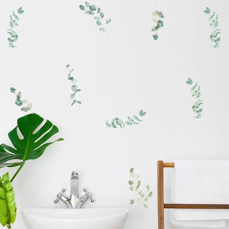 Bohemian style green leaves DIY wall murals