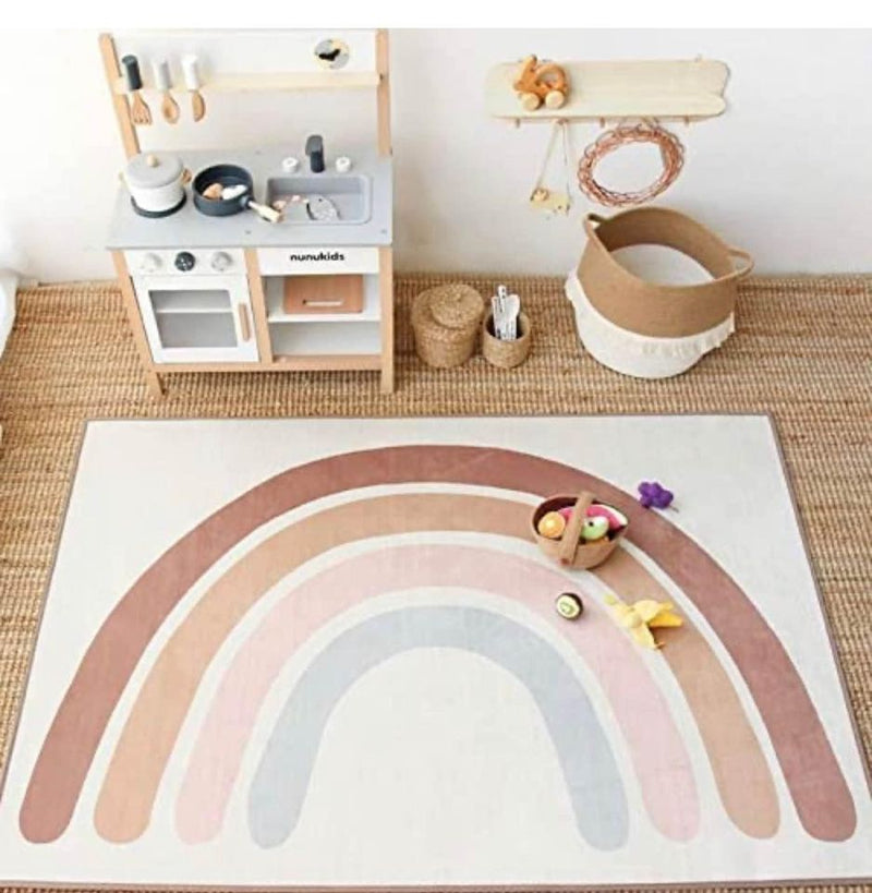 Boho Rainbow Soft and Comfy Rug for Kids and Adults