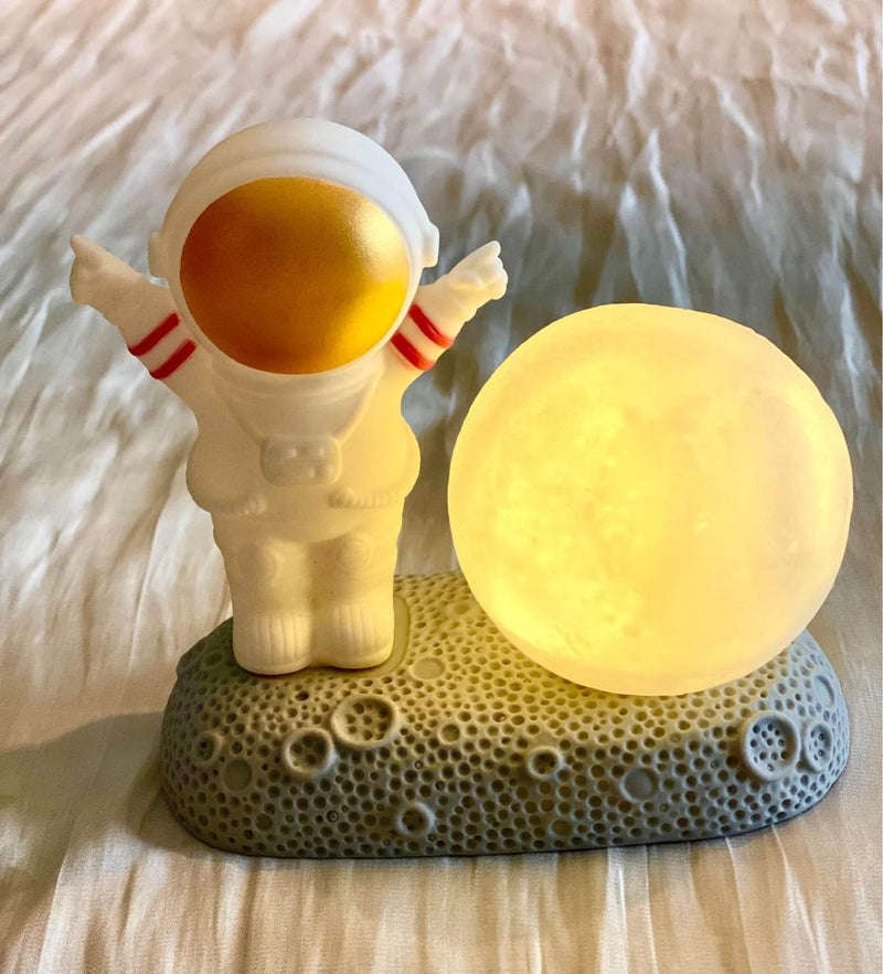 Cute Astronaut And Moon Small Night Light