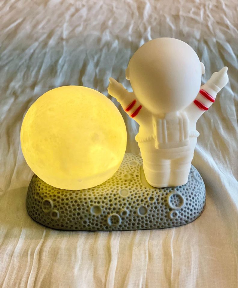 Cute Astronaut And Moon Small Night Light