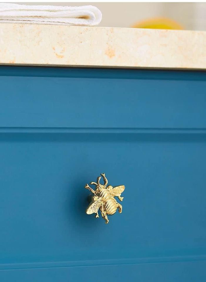 Deluxe Solid Brass Bees Cabinet Knobs