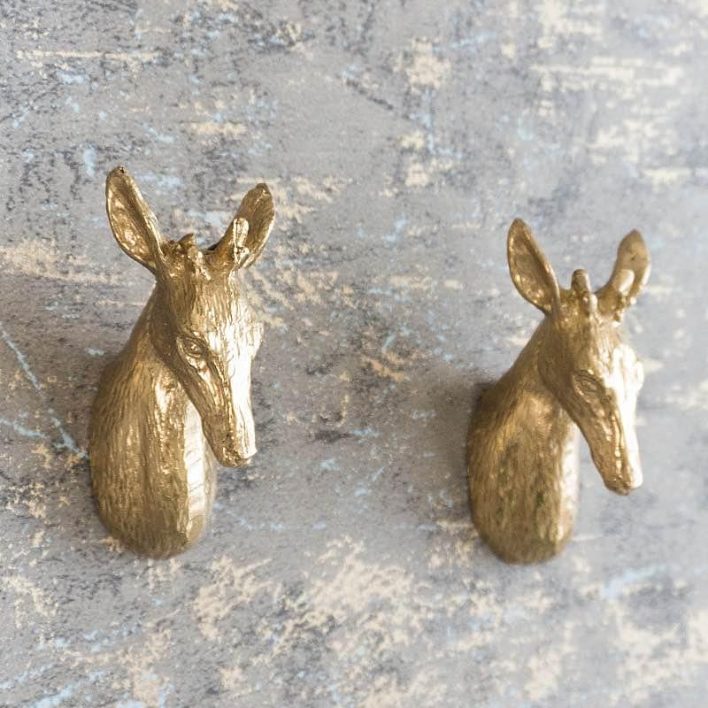 Deer Solid Brass Cabinet Knobs