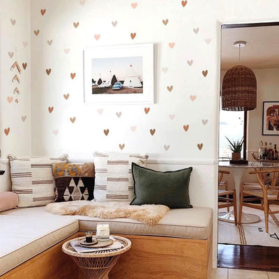 Heart Shaped Earth Tone Wall Stickers for any accent wall.