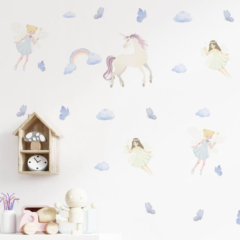 Fairy and Unicorn Wall Decals for Girls Room
