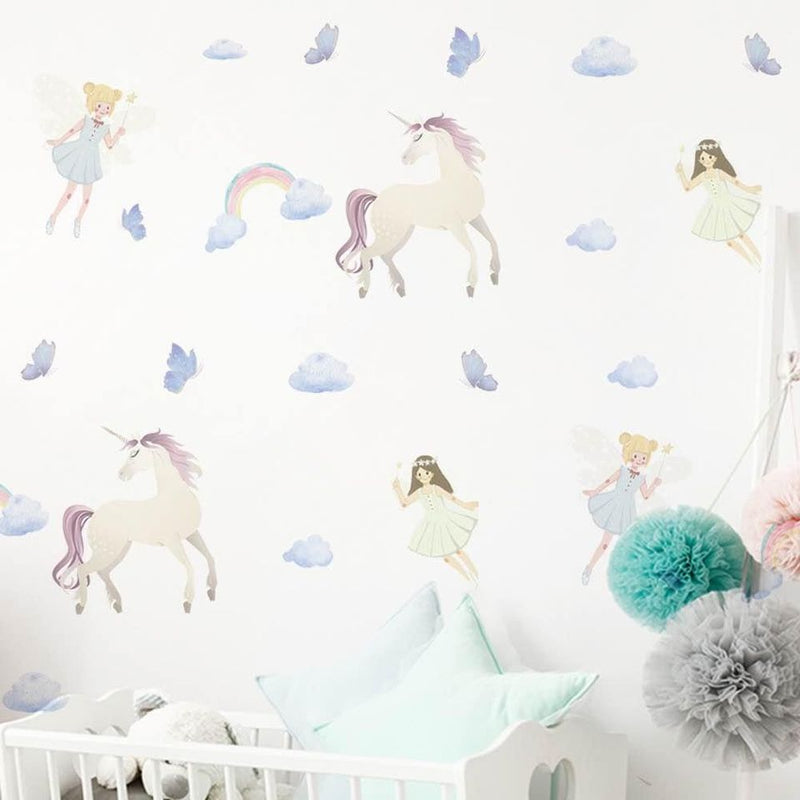 Fairy and Unicorn Wall Decals for Girls Room