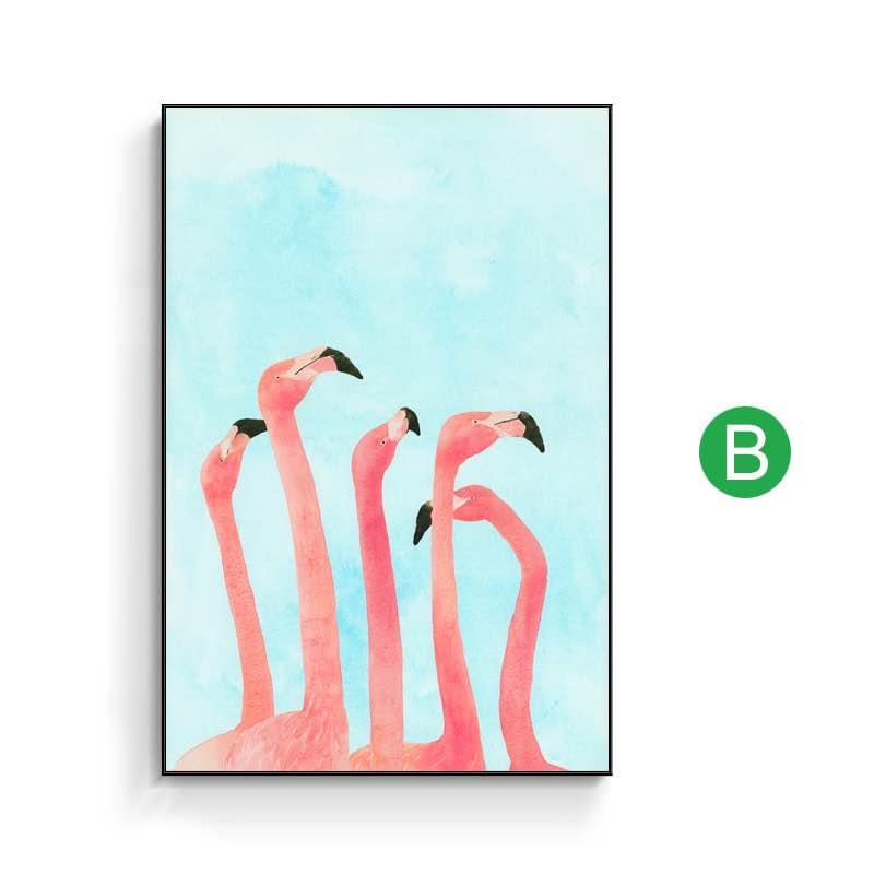 Flamingos Framed Canvas Art Home Decoration