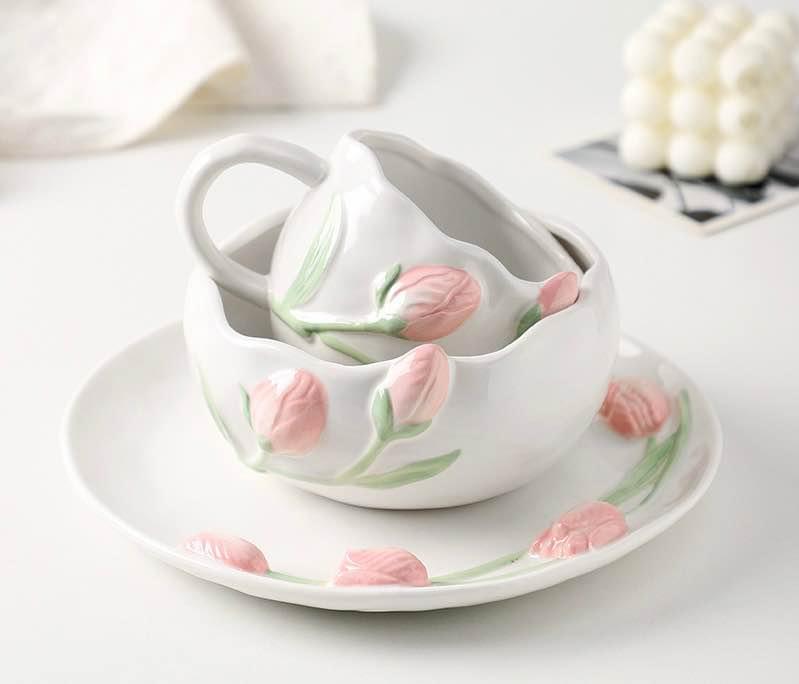 Elegant 3D Tulip Dining Set: Graceful and Functional