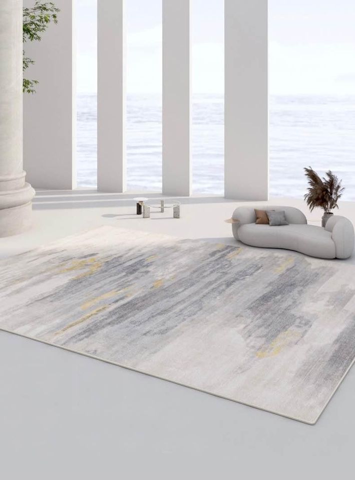 Gray Faded Abstract Art Area Rug