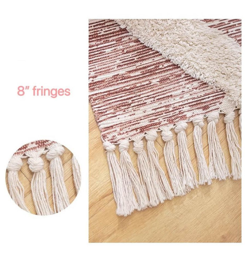 Hand Woven Boho Style Area Rugs with Fringes | Stylish and Comfortable Rugs for Any Room