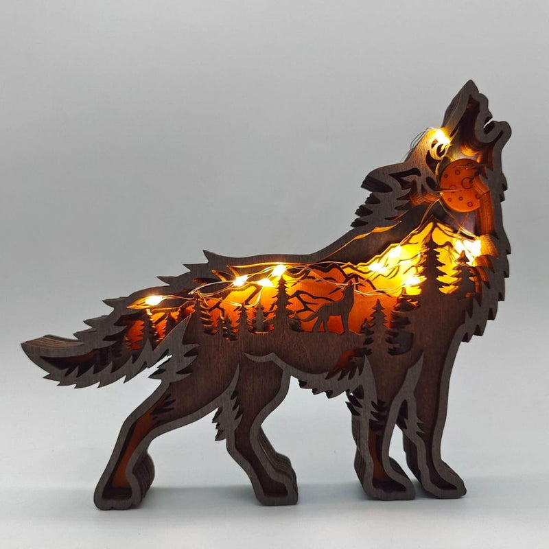 Illuminated Wood Animal Decorations