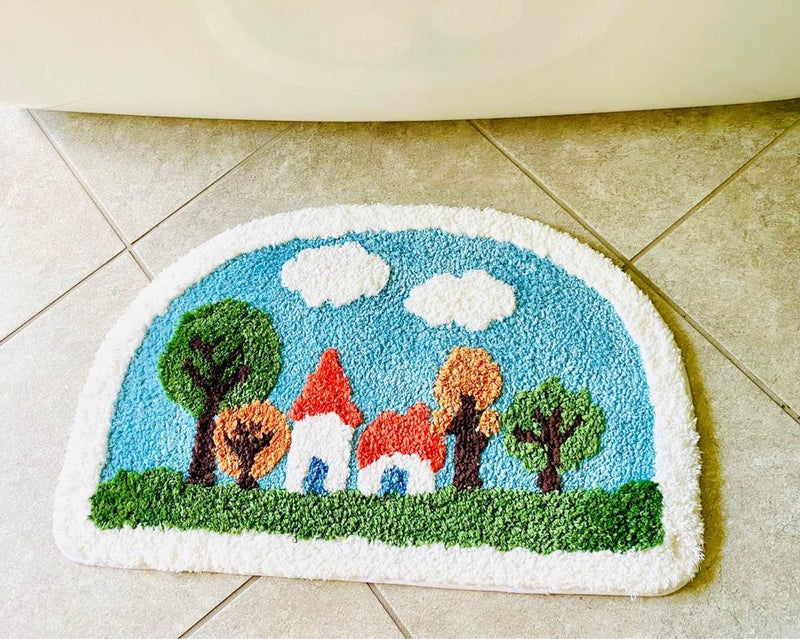 Little House 3D Pattern Bathmat or Area Rug | Stylish and Versatile Rug That&