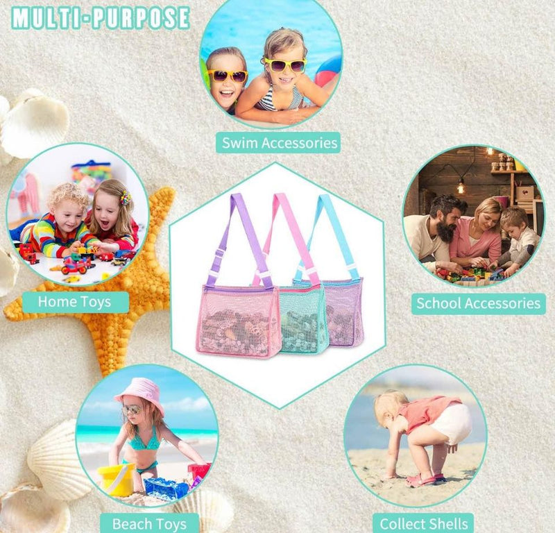 Mesh Beach Toy or Shell Bags For Kids-3 Colors