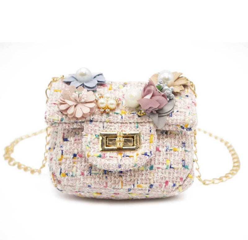 Mini Tweed Pearly Florals Crossbody Bag | Stylish and Functional Crossbody Bag for Women