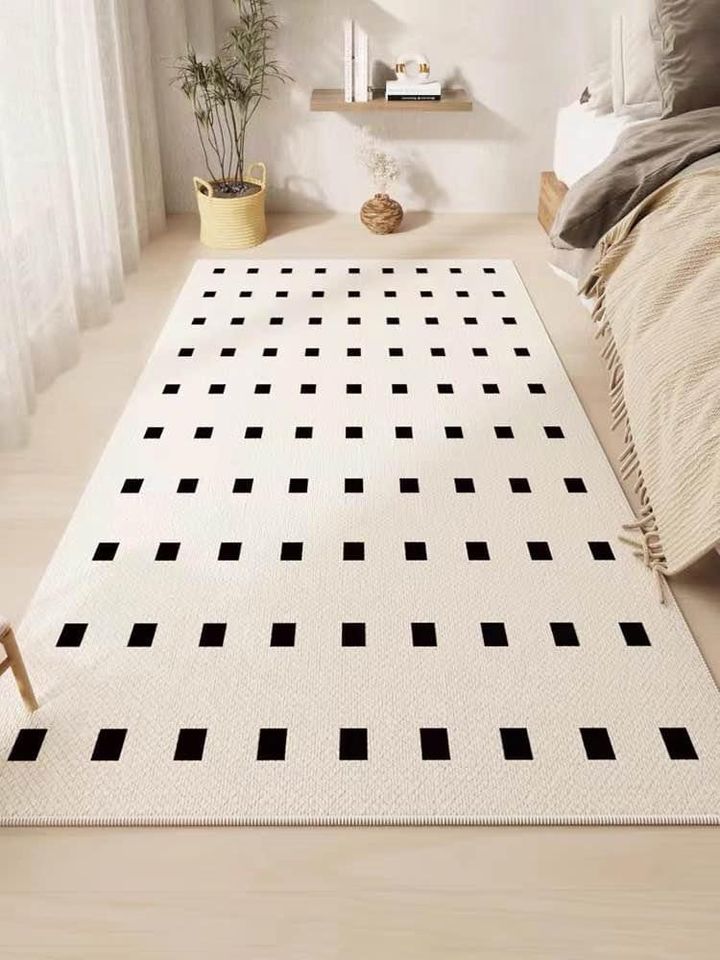 Minimalist Checked Style Runners Area Rug