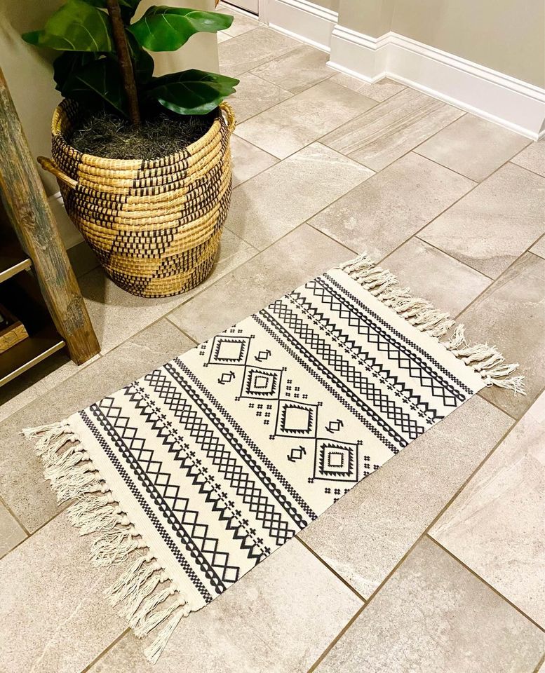 Moroccan-Style Handwoven Area Rugs with Tassels