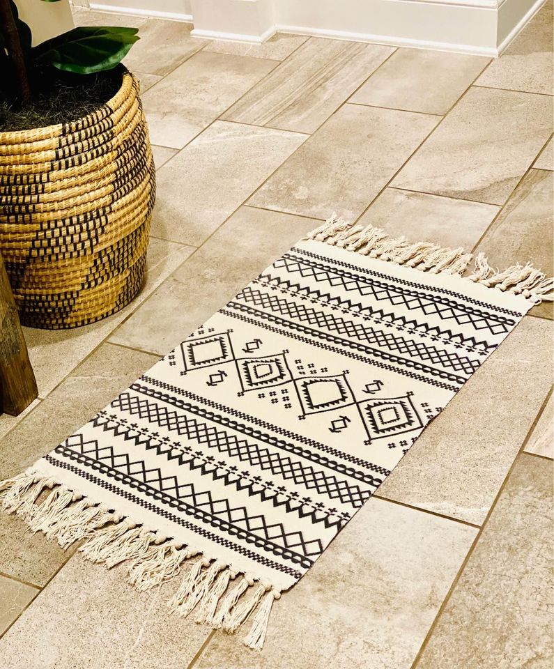 Moroccan-Style Handwoven Area Rugs with Tassels
