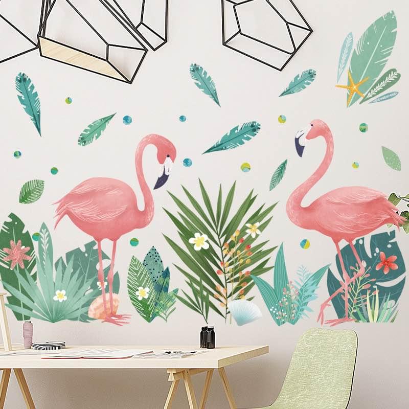 Large Pink Flamingos Large Size Wall Mural