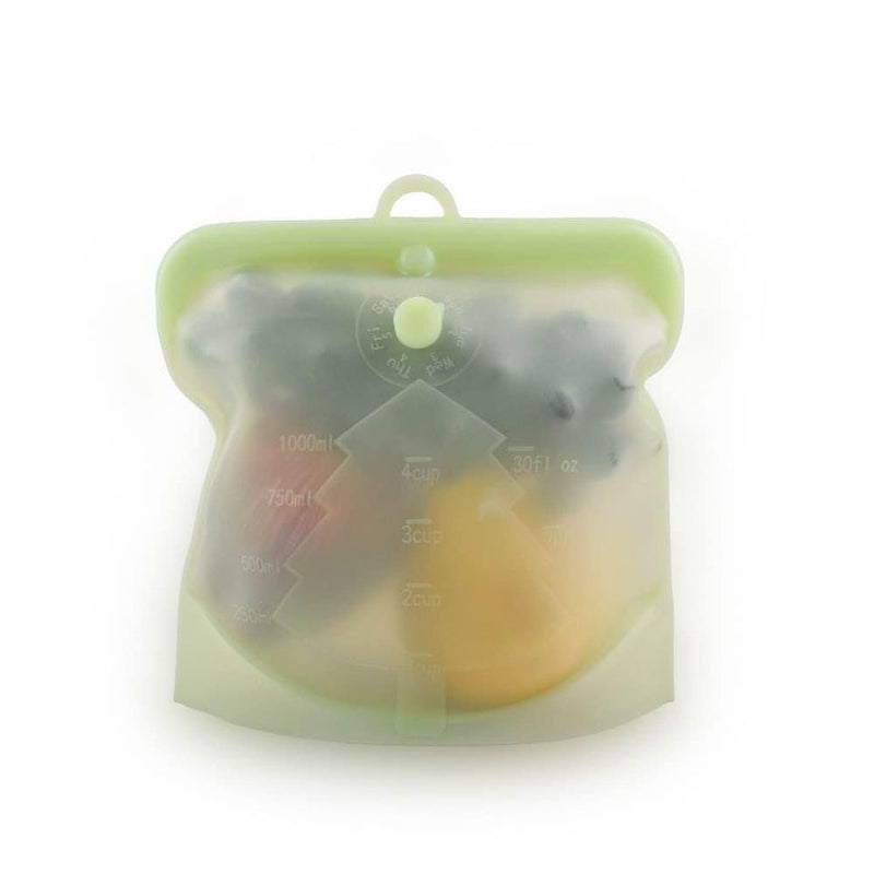 Silicone Food Grade Reusable Storage Bags with Date Indicator 2 Pks