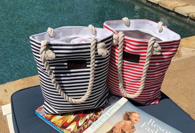 Perfect Anyday Striped Canvas Tote Bags / Beach Bags