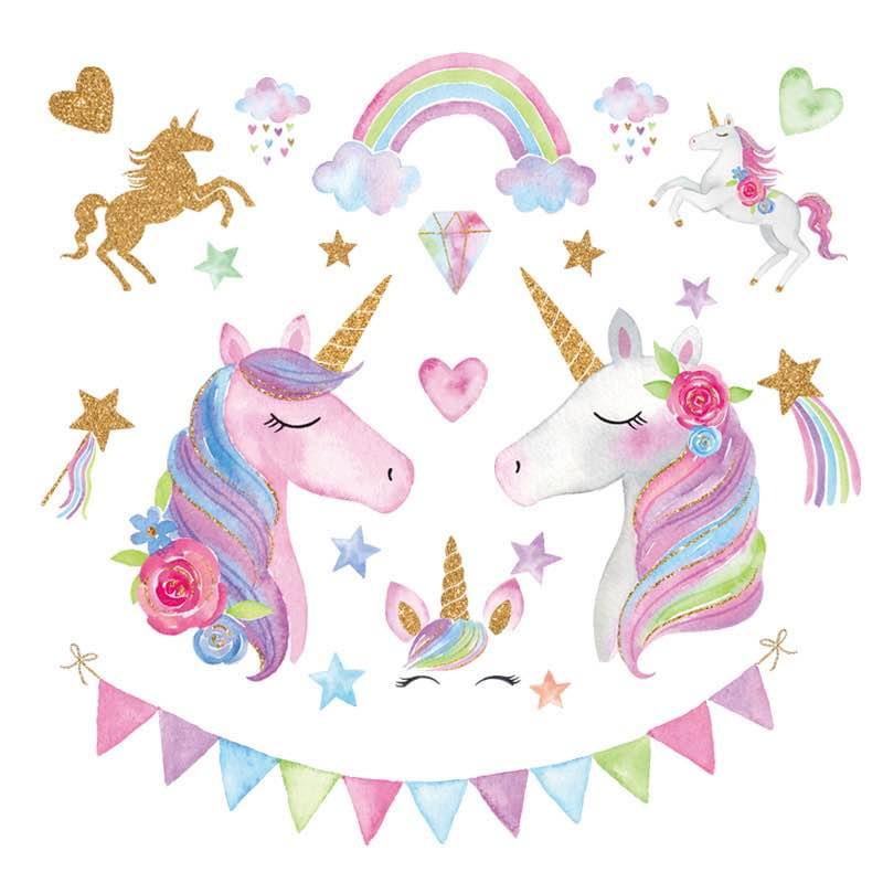 Unicorns and Rainbow Large Wall Decals