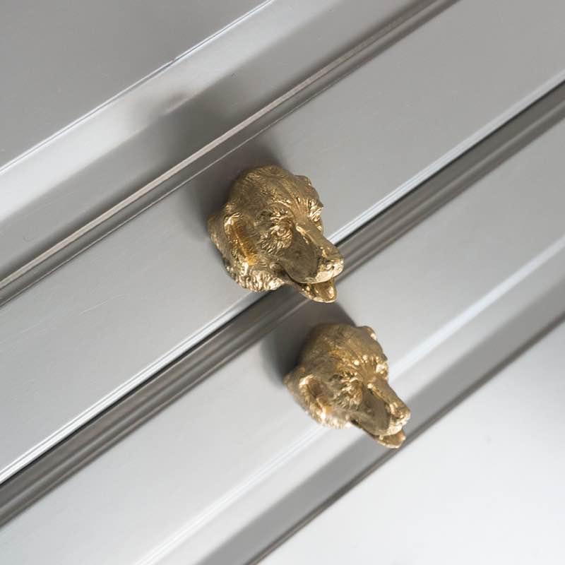 Unique Dog Head Solid Brass Cabinet Pulls