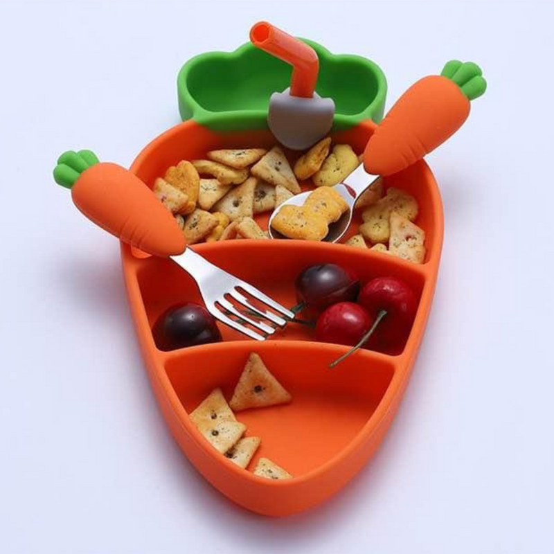 Silicone Carrot Dinner Plate Set