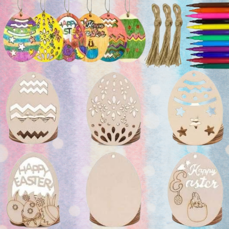 Color Your Own Easter Egg Wooden Decorations