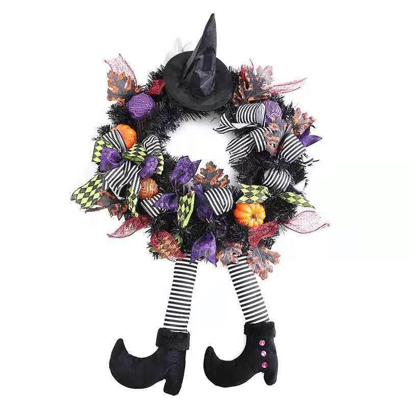 Witch Handcrafted Halloween Wreath 24” Front Door Decoration