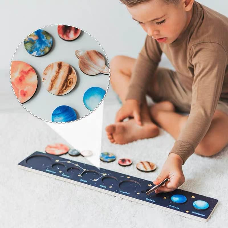 Wooden Planets Solar System Jigsaw Puzzles for Kids